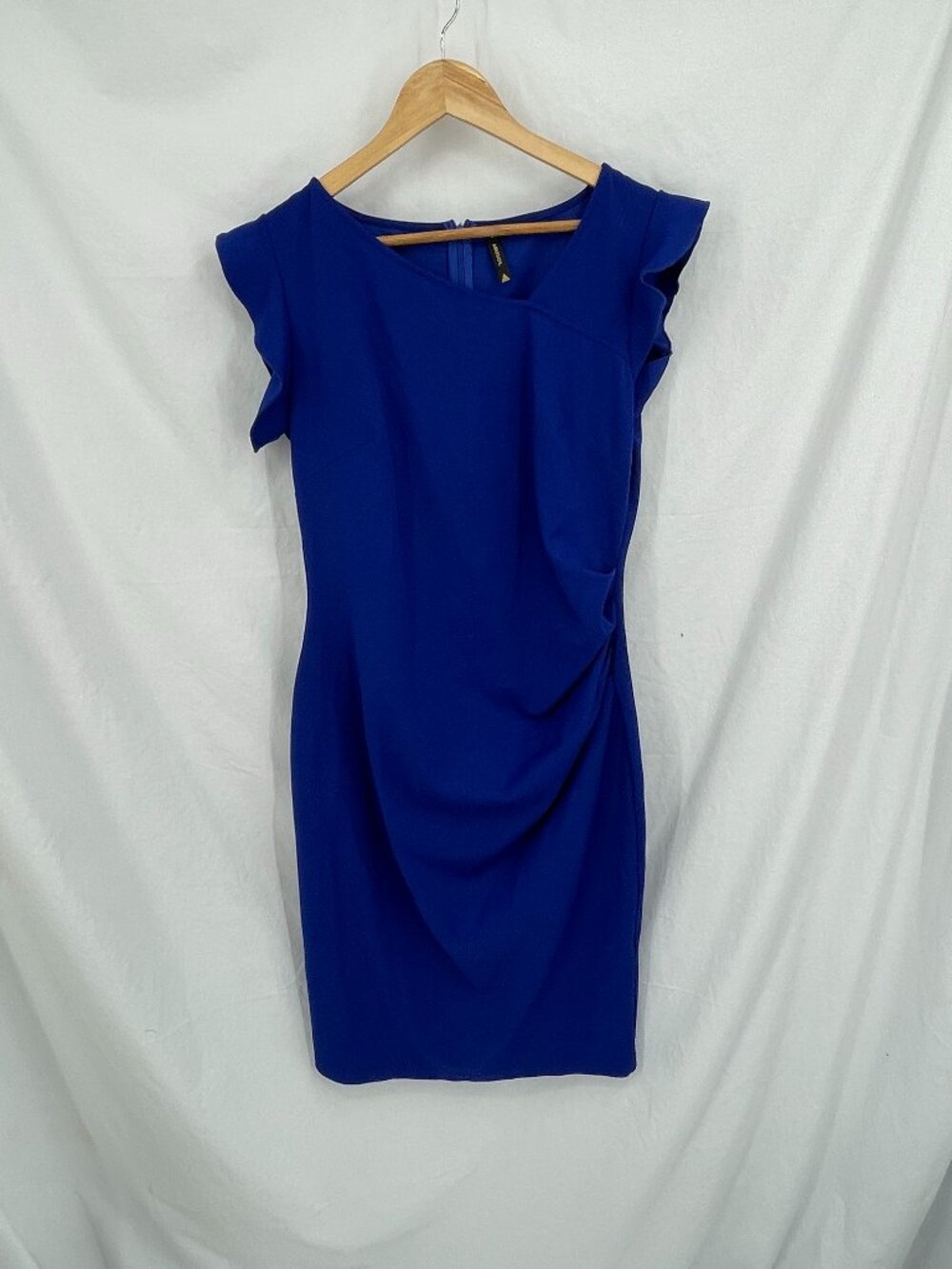 MIUSOL Royal Blue Ruched Knee-Length Sheath Dress